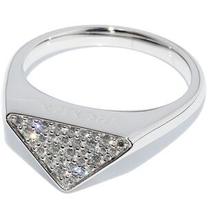 Prada K18WG Diamond Signet Ring